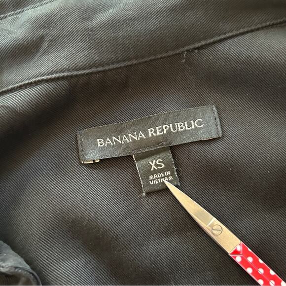 Banana Republic Long Sleeve Tencel Midi Length Shirt Dress in Black Size XS - Picture 9 of 10